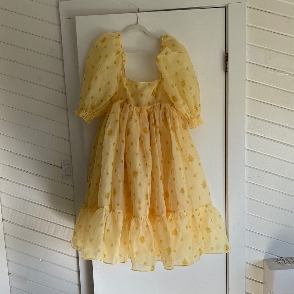 Selkie Yellow Midi Dress